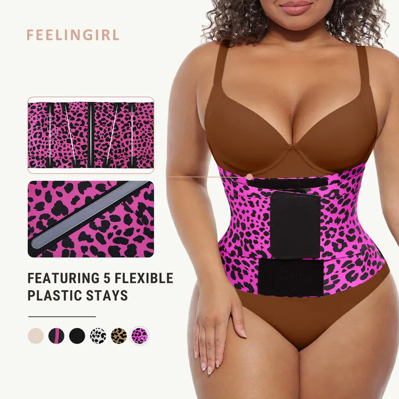 FeelinGirl Waist Trainer Belt Waist Cincher Trimmer Ab Belt Tummy Control Body Shaper with Triple Wrap Women and Men